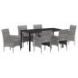 Preview: 7-teiliges Garten-Essset Grau Poly-Rattan