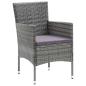 Preview: 7-teiliges Garten-Essset Grau Poly-Rattan