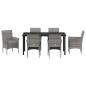 Preview: 7-teiliges Garten-Essset Grau Poly-Rattan