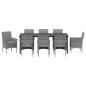 Preview: ARDEBO.de - 9-teiliges Garten-Essset Grau Poly-Rattan