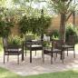 Preview: ARDEBO.de - 5-teiliges Garten Essset mit Kissen Braun Poly Rattan