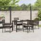 Preview: 5-teiliges Garten Essset mit Kissen Braun Poly Rattan