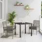 Preview: ARDEBO.de - 3-teiliges Garten Essset mit Kissen Grau Poly Rattan