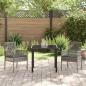 Preview: 3-teiliges Garten Essset mit Kissen Grau Poly Rattan