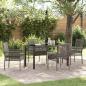 Preview: ARDEBO.de - 5-teilige Garten-Essgruppe mit Kissen Grau Poly Rattan
