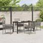 Preview: 5-teilige Garten-Essgruppe mit Kissen Grau Poly Rattan