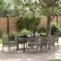 Preview: ARDEBO.de - 7-teiliges Garten Essset mit Kissen Grau Poly-Rattan