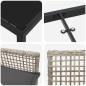 Preview: 7-teiliges Garten Esstisch Set mit Kissen Hellgrau Poly Rattan
