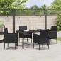 Preview: 5-teiliges Garten-Essset mit Kissen Schwarzes Poly-Rattan