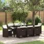 Preview: ARDEBO.de - Garten Essgruppe 9 stk. Braun Poly-Rattan