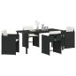 Preview: 5-teilige Garten-Dining-Set mit Kissen Schwarz Poly-Rattan