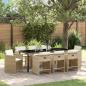 Preview: ARDEBO.de - Garten Essgruppe 9 stk. Beige Poly-Rattan
