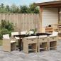 Preview: Garten Essgruppe 9 stk. Beige Poly-Rattan