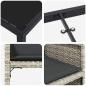 Preview: 9-teiliges Garten-Essset mit Kissen Hellgrau Poly-Rattan