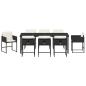 Preview: 9-teiliges Garten-Essset mit Kissen - Schwarzes Poly-Rattan