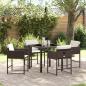 Preview: ARDEBO.de - 5-teiliges Garten-Esszimmer-Set mit Kissen aus braunem Poly-Rattan