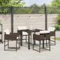 Preview: 5-teiliges Garten-Esszimmer-Set mit Kissen aus braunem Poly-Rattan