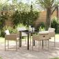 Preview: ARDEBO.de - 5-teiliges Garten Essset mit Kissen in Beige aus Poly Rattan