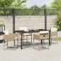 Preview: 5-teiliges Garten Essset mit Kissen Beige Poly Rattan