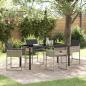 Preview: ARDEBO.de - 5-teiliges Garten Essgruppe mit Kissen Hellgrau Poly Rattan