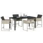 Preview: 5-teiliges Garten Essgruppe mit Kissen Hellgrau Poly Rattan