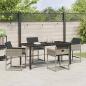 Preview: 5-teiliges Garten Essgruppe mit Kissen Hellgrau Poly Rattan