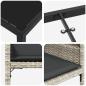 Preview: 5-teiliges Garten Essgruppe mit Kissen Hellgrau Poly Rattan