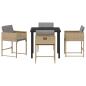 Preview: 5 Teile Garten Essgruppe mit Kissen Beige Poly Rattan