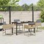 Preview: 5-teiliges Garten Esszimmer Set mit Kissen Beige Poly Rattan