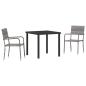 Preview: 3-teiliges Garten-Essset Grau Poly-Rattan