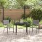 Preview: 3-teiliges Garten-Essset Grau Poly-Rattan