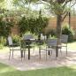 Preview: ARDEBO.de - Garten Essgruppe mit Kissen 5 pcs Grau Poly-Rattan