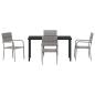 Preview: Garten Essgruppe mit Kissen 5 pcs Grau Poly-Rattan