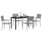 Preview: Garten Essgruppe mit Kissen 5 pcs Grau Poly-Rattan