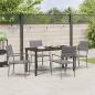Preview: Garten Essgruppe mit Kissen 5 pcs Grau Poly-Rattan