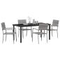 Preview: 5-teiliges Garten Essset Grau Poly-Rattan