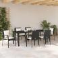 Preview: 7-teilige Garten Esszimmer Set mit Kissen Schwarz Poly Rattan