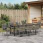 Preview: 9-teiliges Gartenset mit Kissen graues Poly-Rattan