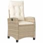 Preview: 5-teiliges Garten-Dining-Set mit Kissen Beige Poly-Rattan