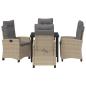 Preview: Garten Essgruppe 5 Stk. Beige Poly-Rattan