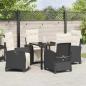 Preview: 5-teiliges Garten-Esszimmer Set in Schwarz aus Poly-Rattan