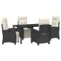 Preview: 5-teiliges Garten-Dining-Set Schwarz Poly-Rattan