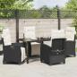Preview: 5-teiliges Garten-Dining-Set Schwarz Poly-Rattan