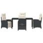 Preview: 5-teiliges Garten-Dining-Set Schwarz Poly-Rattan