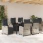 Preview: 7-teiliges Garten-Dining-Set Hellgrau Poly-Rattan