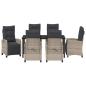 Preview: 7-teiliges Garten-Dining-Set Hellgrau Poly-Rattan