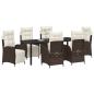 Preview: 7-teiliges Garten-Esszimmer Set Braun Poly-Rattan