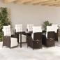 Preview: 7-teiliges Garten-Esszimmer Set Braun Poly-Rattan
