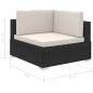 Preview: 8-tlg. Garten-Lounge-Set mit Auflagen Poly Rattan Schwarz