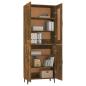 Preview: Highboard Räuchereiche 70x34x180 cm Holzwerkstoff